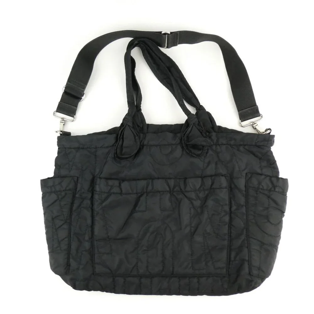 Marc By Marc Jacobs Black Quilted Nylon‎ Tote Bag With Adjustable Strap